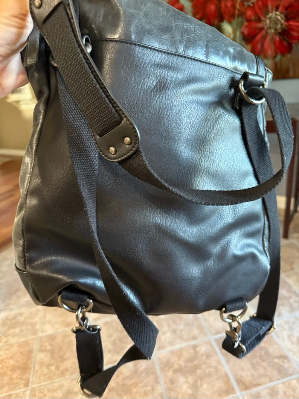 SAK Black Leather Crossbody Shoulder Bag